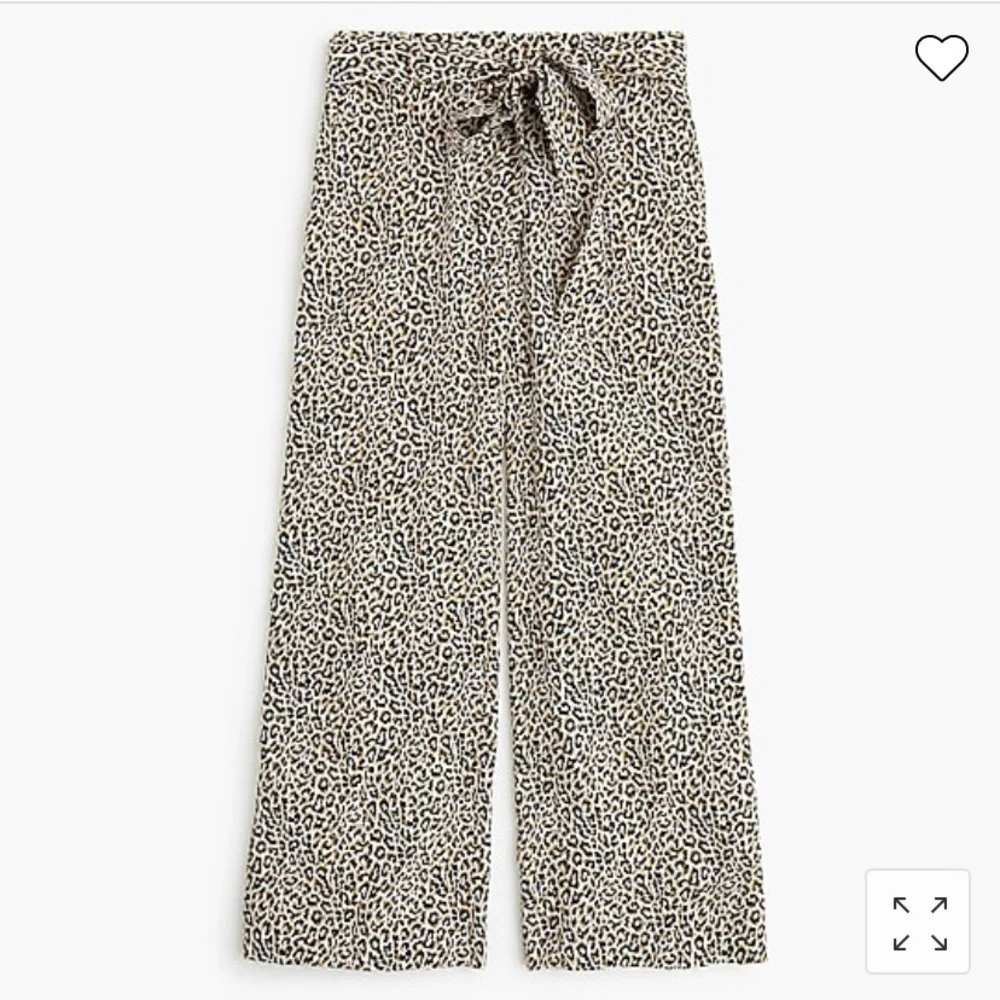 J. Crew Wide-leg cropped pant in‎ leopard-print silk